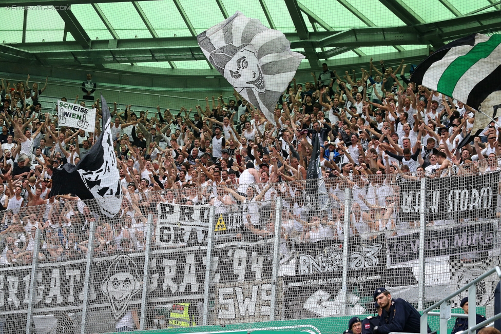 Rapid Wien - Sturm Graz
Oesterreichische Fussball Bundesliga, 5. Runde, SK Rapid Wien - SK Sturm Graz, Weststadion Wien, 19.08.2017. 

Foto zeigt Fans von Sturm
