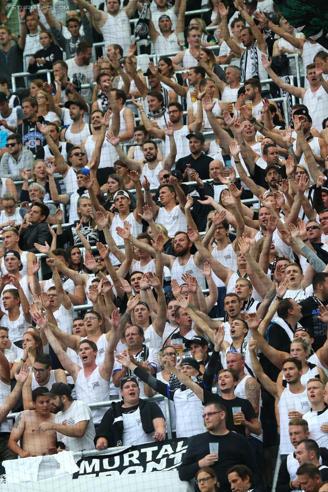 Rapid Wien - Sturm Graz
Oesterreichische Fussball Bundesliga, 5. Runde, SK Rapid Wien - SK Sturm Graz, Weststadion Wien, 19.08.2017. 

Foto zeigt Fans von Sturm
