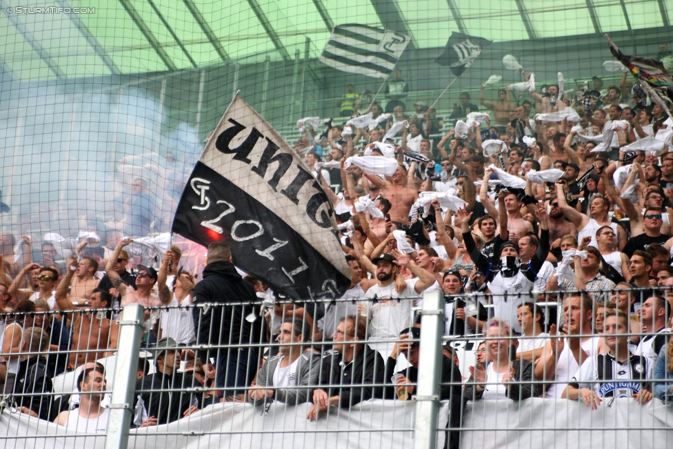 Rapid Wien - Sturm Graz
Oesterreichische Fussball Bundesliga, 5. Runde, SK Rapid Wien - SK Sturm Graz, Weststadion Wien, 19.08.2017. 

Foto zeigt Fans von Sturm
