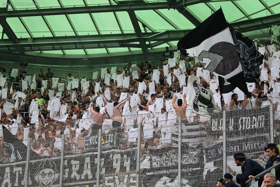 Rapid Wien - Sturm Graz
Oesterreichische Fussball Bundesliga, 5. Runde, SK Rapid Wien - SK Sturm Graz, Weststadion Wien, 19.08.2017. 

Foto zeigt Fans von Sturm
