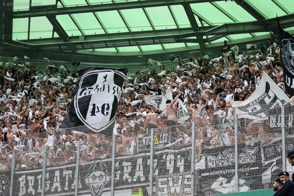 Rapid Wien - Sturm Graz
Oesterreichische Fussball Bundesliga, 5. Runde, SK Rapid Wien - SK Sturm Graz, Weststadion Wien, 19.08.2017. 

Foto zeigt Fans von Sturm
