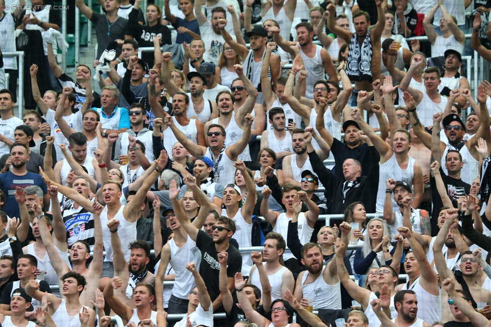 Rapid Wien - Sturm Graz
Oesterreichische Fussball Bundesliga, 5. Runde, SK Rapid Wien - SK Sturm Graz, Weststadion Wien, 19.08.2017. 

Foto zeigt Fans von Sturm
