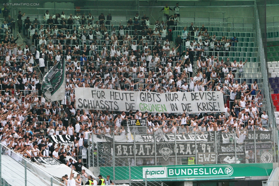 Rapid Wien - Sturm Graz
Oesterreichische Fussball Bundesliga, 5. Runde, SK Rapid Wien - SK Sturm Graz, Weststadion Wien, 19.08.2017. 

Foto zeigt Fans von Sturm
