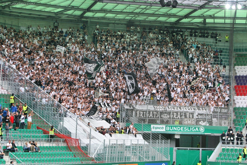 Rapid Wien - Sturm Graz
Oesterreichische Fussball Bundesliga, 5. Runde, SK Rapid Wien - SK Sturm Graz, Weststadion Wien, 19.08.2017. 

Foto zeigt Fans von Sturm
