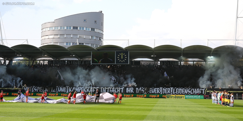 Sturm Graz - Salzburg
Oesterreichische Fussball Bundesliga, 6. Runde, SK Sturm Graz - FC RB Salzburg, Stadion Liebenau Graz, 27.08.2017. 

Foto zeigt Fans von Sturm mit einer Choreografie
Schlüsselwörter: pyrotechnik