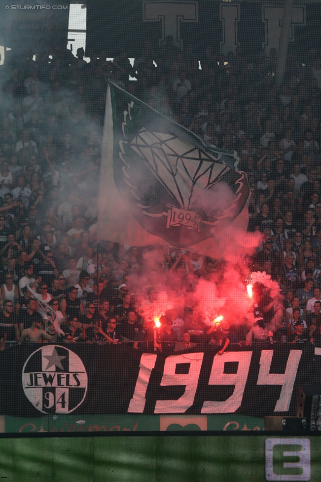 Sturm Graz - Salzburg
Oesterreichische Fussball Bundesliga, 6. Runde, SK Sturm Graz - FC RB Salzburg, Stadion Liebenau Graz, 27.08.2017. 

Foto zeigt Fans von Sturm
Schlüsselwörter: pyrotechnik