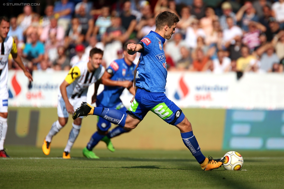 LASK - Sturm Graz
Oesterreichische Fussball Bundesliga, 7. Runde, Linzer ASK - SK Sturm Graz, Waldstadion Pasching, 09.09.2017. 

Foto zeigt Deni Alar (Sturm)
Schlüsselwörter: elfmeter