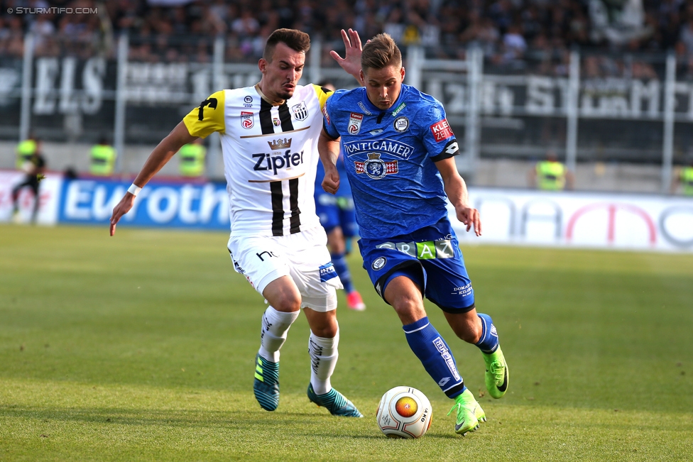 LASK - Sturm Graz
Oesterreichische Fussball Bundesliga, 7. Runde, Linzer ASK - SK Sturm Graz, Waldstadion Pasching, 09.09.2017. 

Foto zeigt Thorsten Roecher (Sturm)
