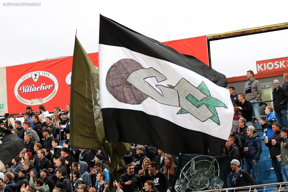 Admira Wacker - Sturm Graz
Oesterreichische Fussball Bundesliga, 8. Runde, FC Admira Wacker Moedling - SK Sturm Graz, Stadion Suedstadt Maria Enzersdorf, 16.09.2017. 

Foto zeigt Fans von Sturm
