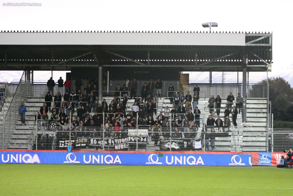 Anif - Sturm Graz
OEFB Cup, 2. Runde, USK Anif - SK Sturm Graz, Untersbergarena Groedig, 20.09.2017. 

Foto zeigt Fans von Sturm
