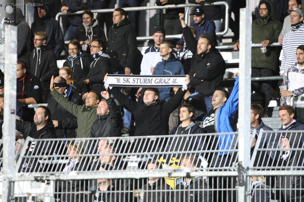 Anif - Sturm Graz
OEFB Cup, 2. Runde, USK Anif - SK Sturm Graz, Untersbergarena Groedig, 20.09.2017. 

Foto zeigt Fans von Sturm
