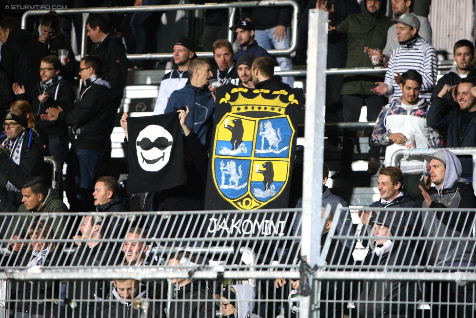 Anif - Sturm Graz
OEFB Cup, 2. Runde, USK Anif - SK Sturm Graz, Untersbergarena Groedig, 20.09.2017. 

Foto zeigt Fans von Sturm
