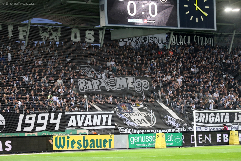 Sturm Graz - Altach
Oesterreichische Fussball Bundesliga, 9. Runde, SK Sturm Graz - SCR Altach, Stadion Liebenau Graz, 23.09.2017. 

Foto zeigt Fans von Sturm mit einem Spruchband
