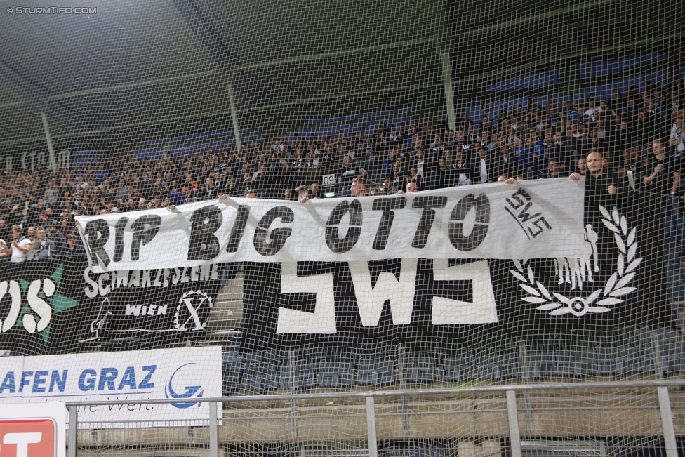 Sturm Graz - Altach
Oesterreichische Fussball Bundesliga, 9. Runde, SK Sturm Graz - SCR Altach, Stadion Liebenau Graz, 23.09.2017. 

Foto zeigt Fans von Sturm mit einem Spruchband
