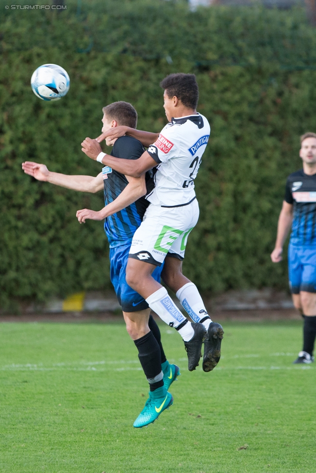 Ueberspitzen - Sturm Graz
Stammtischcup Finale,  The Ueberspitzen FC - SK Sturm Graz, Sportplatz Union Liebenau, 06.10.2017. 

Foto zeigt Sandro Ikeobi (Sturm)
