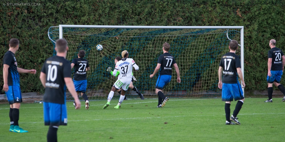 Ueberspitzen - Sturm Graz
Stammtischcup Finale,  The Ueberspitzen FC - SK Sturm Graz, Sportplatz Union Liebenau, 06.10.2017. 

Foto zeigt Michael Bauernhofer (Ueberspitzen), Emeka Friday Eze (Sturm), Lukas Pruegger (Ueberspitzen) und Herbert Trausnitz (Ueberspitzen)
