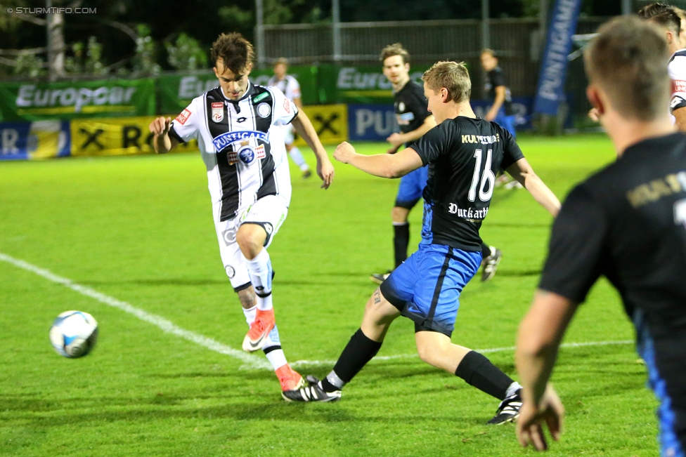 Ueberspitzen - Sturm Graz
Stammtischcup Finale,  The Ueberspitzen FC - SK Sturm Graz, Sportplatz Union Liebenau, 06.10.2017. 

Foto zeigt Daniel Steinwender (Sturm) und Daniel Hirz (Ueberspitzen)
