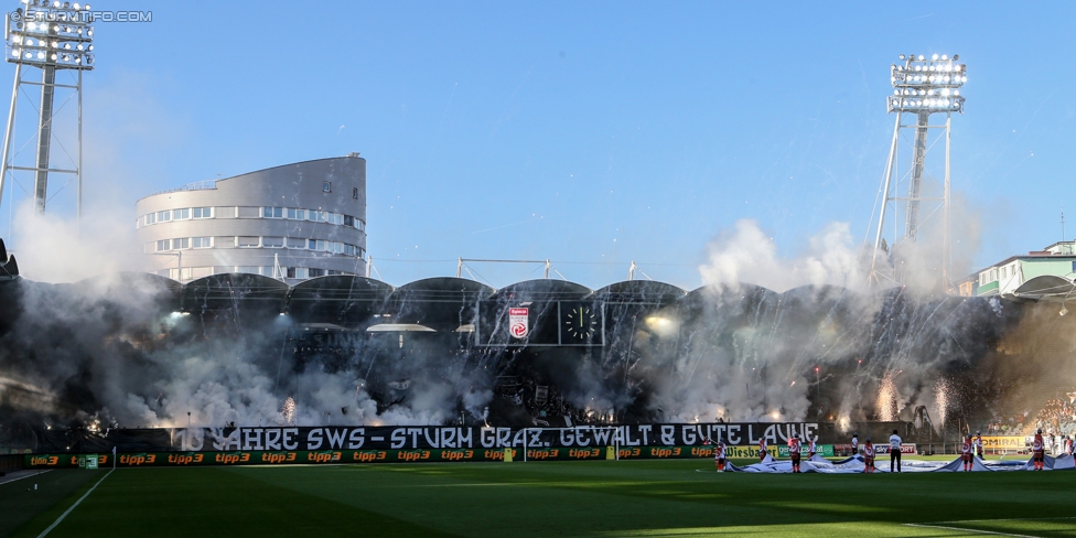 Sturm Graz - Austria Wien
Oesterreichische Fussball Bundesliga, 11. Runde, SK Sturm Graz - FK Austria Wien, Stadion Liebenau Graz, 15.10.2017. 

Foto zeigt Fans von Sturm mit einer Choreografie
Schlüsselwörter: pyrotechnik