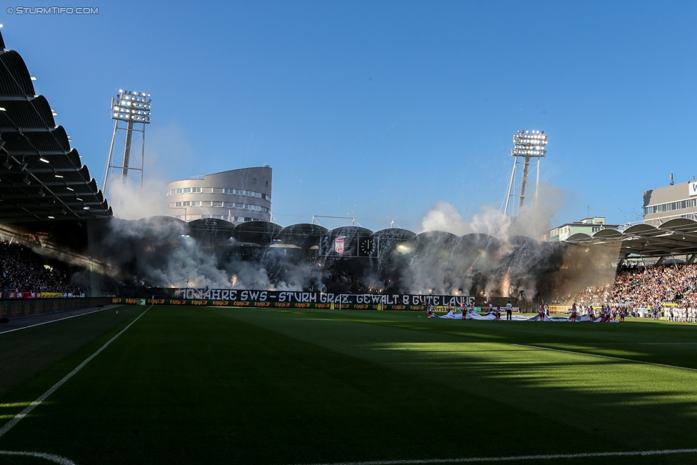 Sturm Graz - Austria Wien
Oesterreichische Fussball Bundesliga, 11. Runde, SK Sturm Graz - FK Austria Wien, Stadion Liebenau Graz, 15.10.2017. 

Foto zeigt Fans von Sturm mit einer Choreografie
Schlüsselwörter: pyrotechnik