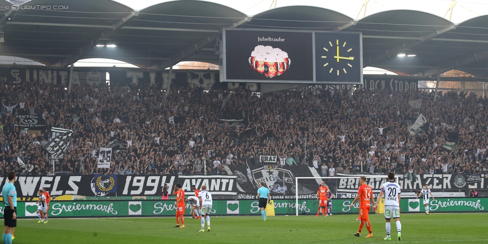 Sturm Graz - Austria Wien
Oesterreichische Fussball Bundesliga, 11. Runde, SK Sturm Graz - FK Austria Wien, Stadion Liebenau Graz, 15.10.2017. 

Foto zeigt Fans von Sturm
