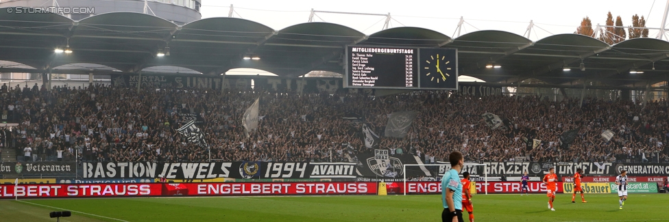 Sturm Graz - Austria Wien
Oesterreichische Fussball Bundesliga, 11. Runde, SK Sturm Graz - FK Austria Wien, Stadion Liebenau Graz, 15.10.2017. 

Foto zeigt Fans von Sturm
