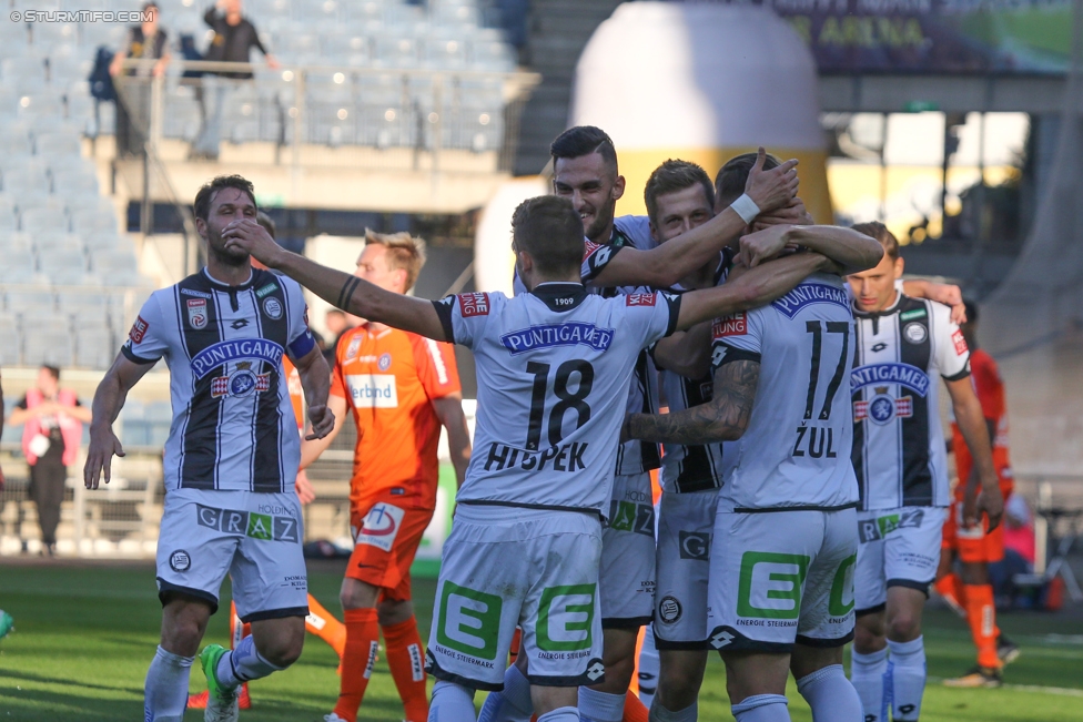 Sturm Graz - Austria Wien
Oesterreichische Fussball Bundesliga, 11. Runde, SK Sturm Graz - FK Austria Wien, Stadion Liebenau Graz, 15.10.2017. 

Foto zeigt die Mannschaft von Sturm
Schlüsselwörter: torjubel