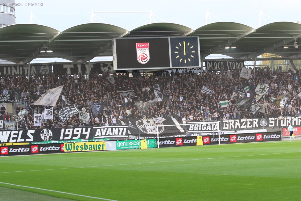 Sturm Graz - Mattersburg
Oesterreichische Fussball Bundesliga, 12. Runde, SK Sturm Graz - SV Mattersburg, Stadion Liebenau Graz, 21.10.2017. 

Foto zeigt Fans von Sturm
