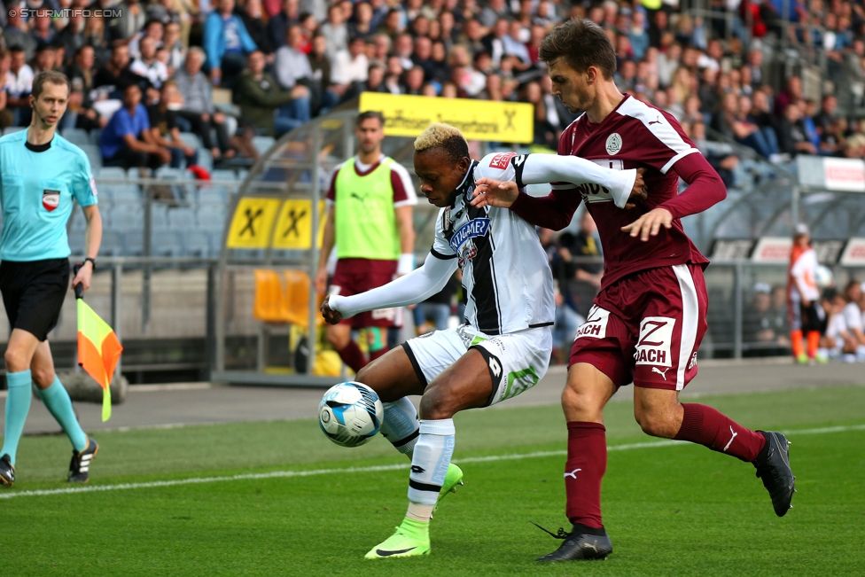 Sturm Graz - Mattersburg
Oesterreichische Fussball Bundesliga, 12. Runde, SK Sturm Graz - SV Mattersburg, Stadion Liebenau Graz, 21.10.2017. 

Foto zeigt Emeka Friday Eze (Sturm)
