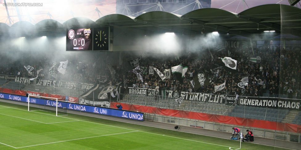 Sturm Graz - Altach
OEFB Cup, 3. Runde, SK Sturm Graz - SCR Altach, Stadion Liebenau Graz, 25.10.2017. 

Foto zeigt Fans von Sturm
Schlüsselwörter: pyrotechnik