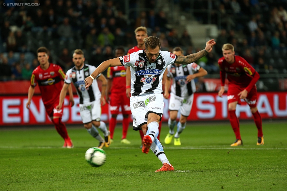 Sturm Graz - Altach
OEFB Cup, 3. Runde, SK Sturm Graz - SCR Altach, Stadion Liebenau Graz, 25.10.2017. 

Foto zeigt Peter Zulj (Sturm)
Schlüsselwörter: elfmeter