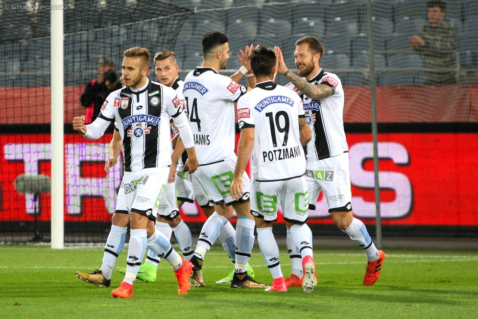 Sturm Graz - Altach
OEFB Cup, 3. Runde, SK Sturm Graz - SCR Altach, Stadion Liebenau Graz, 25.10.2017. 

Foto zeigt die Mannschaft von Sturm
Schlüsselwörter: torjubel