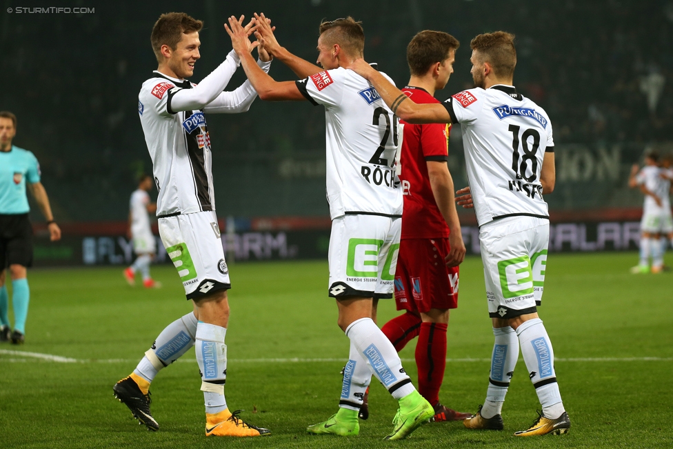 Sturm Graz - Altach
OEFB Cup, 3. Runde, SK Sturm Graz - SCR Altach, Stadion Liebenau Graz, 25.10.2017. 

Foto zeigt Deni Alar (Sturm), Thorsten Roecher (Sturm) und Philipp Huspek (Sturm)
Schlüsselwörter: torjubel