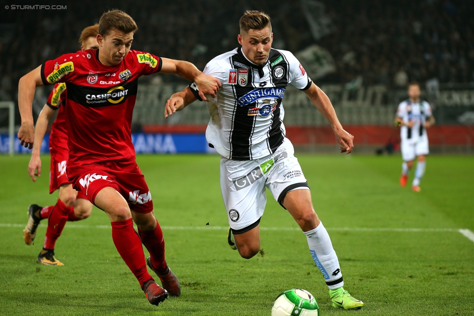 Sturm Graz - Altach
OEFB Cup, 3. Runde, SK Sturm Graz - SCR Altach, Stadion Liebenau Graz, 25.10.2017. 

Foto zeigt Thorsten Roecher (Sturm)
