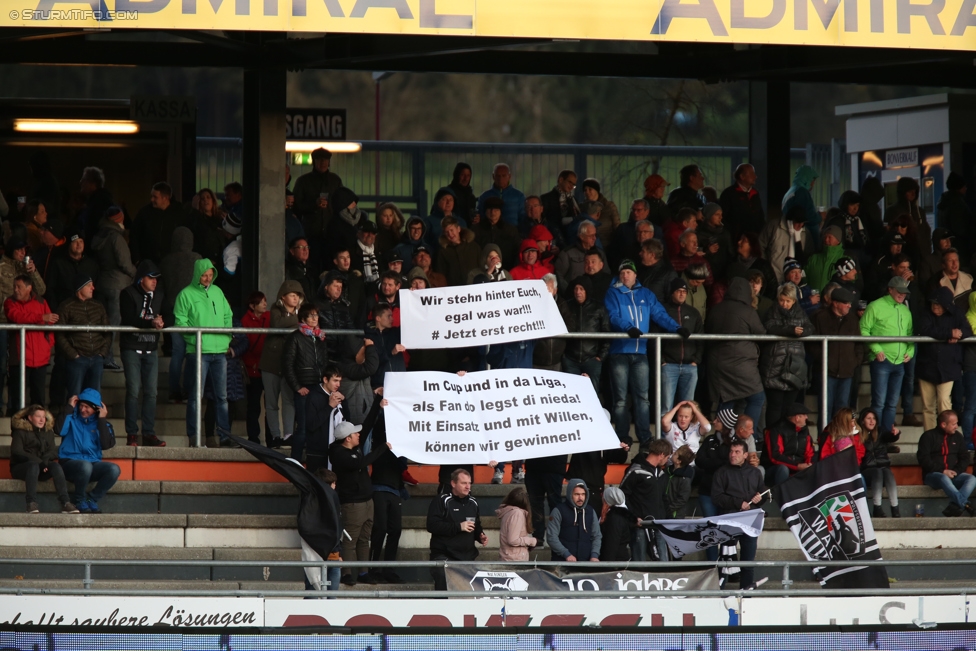 Wolfsberg - Sturm Graz
Oesterreichische Fussball Bundesliga, 13. Runde, Wolfsberger AC - SK Sturm Graz, Lavanttal Arena Wolfsberg, 29.10.2017. 

Foto zeigt Fans von Wolfsberg
