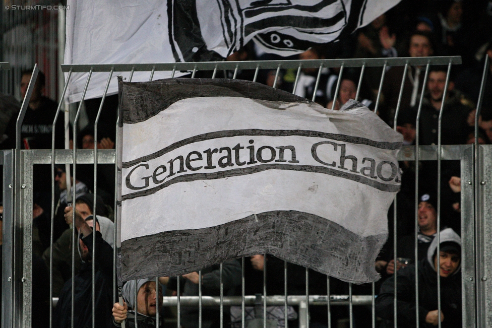 Wolfsberg - Sturm Graz
Oesterreichische Fussball Bundesliga, 13. Runde, Wolfsberger AC - SK Sturm Graz, Lavanttal Arena Wolfsberg, 29.10.2017. 

Foto zeigt Fans von Sturm 
