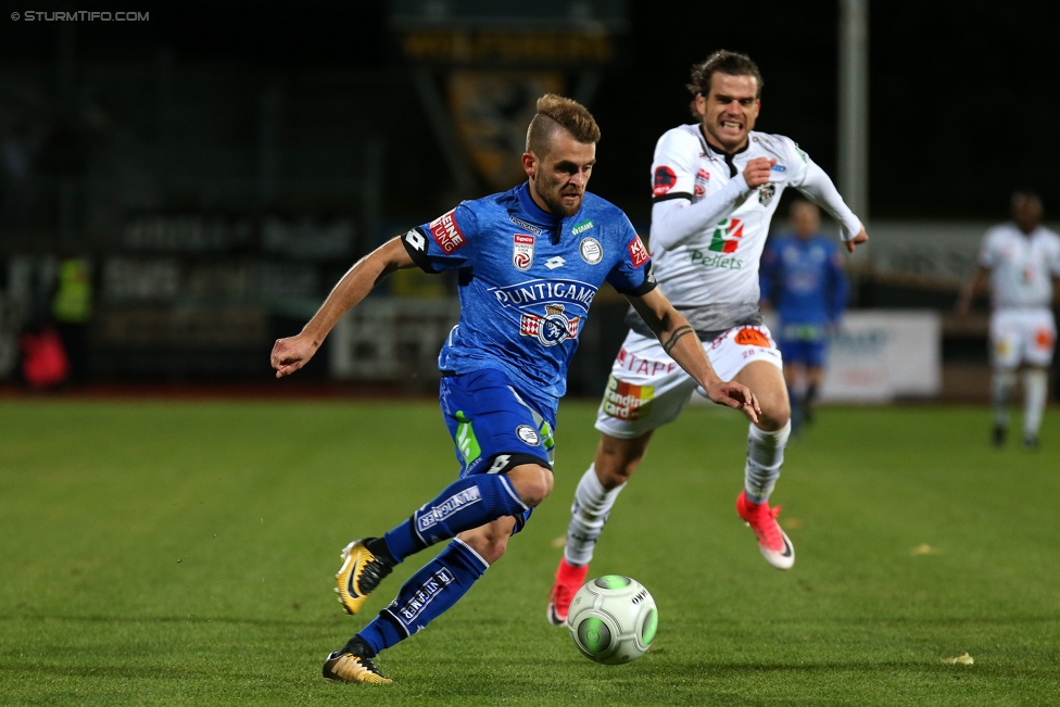 Wolfsberg - Sturm Graz
Oesterreichische Fussball Bundesliga, 13. Runde, Wolfsberger AC - SK Sturm Graz, Lavanttal Arena Wolfsberg, 29.10.2017. 

Foto zeigt Philipp Huspek (Sturm)
