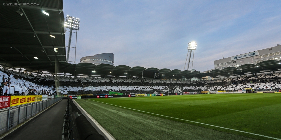 Sturm Graz - Rapid Wien
Oesterreichische Fussball Bundesliga, 14. Runde, SK Sturm Graz - SK Rapid Wien, Stadion Liebenau Graz, 04.11.2017. 

Foto zeigt Fans von Sturm mit einer Choreografie
