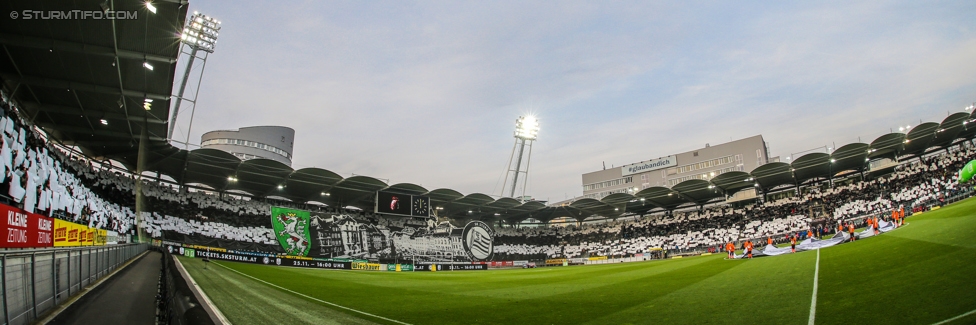 Sturm Graz - Rapid Wien
Oesterreichische Fussball Bundesliga, 14. Runde, SK Sturm Graz - SK Rapid Wien, Stadion Liebenau Graz, 04.11.2017. 

Foto zeigt Fans von Sturm mit einer Choreografie
