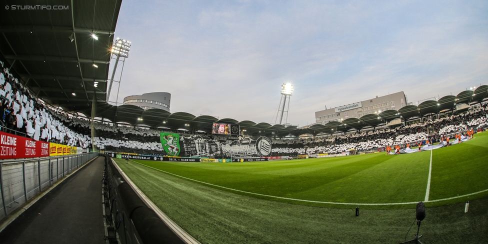 Sturm Graz - Rapid Wien
Oesterreichische Fussball Bundesliga, 14. Runde, SK Sturm Graz - SK Rapid Wien, Stadion Liebenau Graz, 04.11.2017. 

Foto zeigt Fans von Sturm mit einer Choreografie
