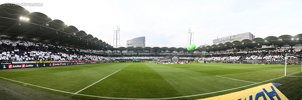 Sturm Graz - Rapid Wien
Oesterreichische Fussball Bundesliga, 14. Runde, SK Sturm Graz - SK Rapid Wien, Stadion Liebenau Graz, 04.11.2017. 

Foto zeigt Fans von Sturm mit einer Choreografie
