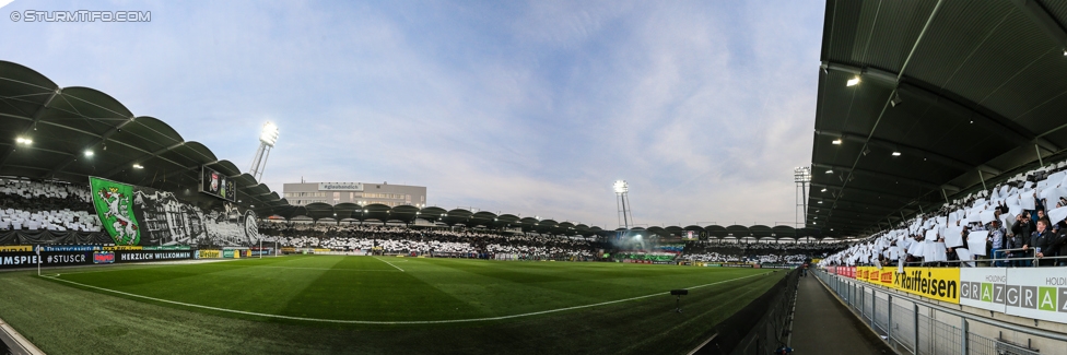 Sturm Graz - Rapid Wien
Oesterreichische Fussball Bundesliga, 14. Runde, SK Sturm Graz - SK Rapid Wien, Stadion Liebenau Graz, 04.11.2017. 

Foto zeigt Fans von Sturm mit einer Choreografie
