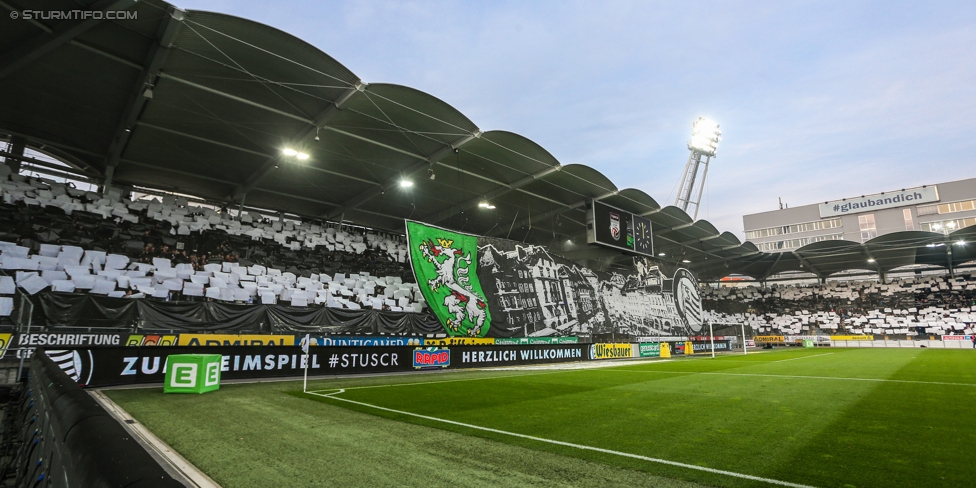 Sturm Graz - Rapid Wien
Oesterreichische Fussball Bundesliga, 14. Runde, SK Sturm Graz - SK Rapid Wien, Stadion Liebenau Graz, 04.11.2017. 

Foto zeigt Fans von Sturm mit einer Choreografie
