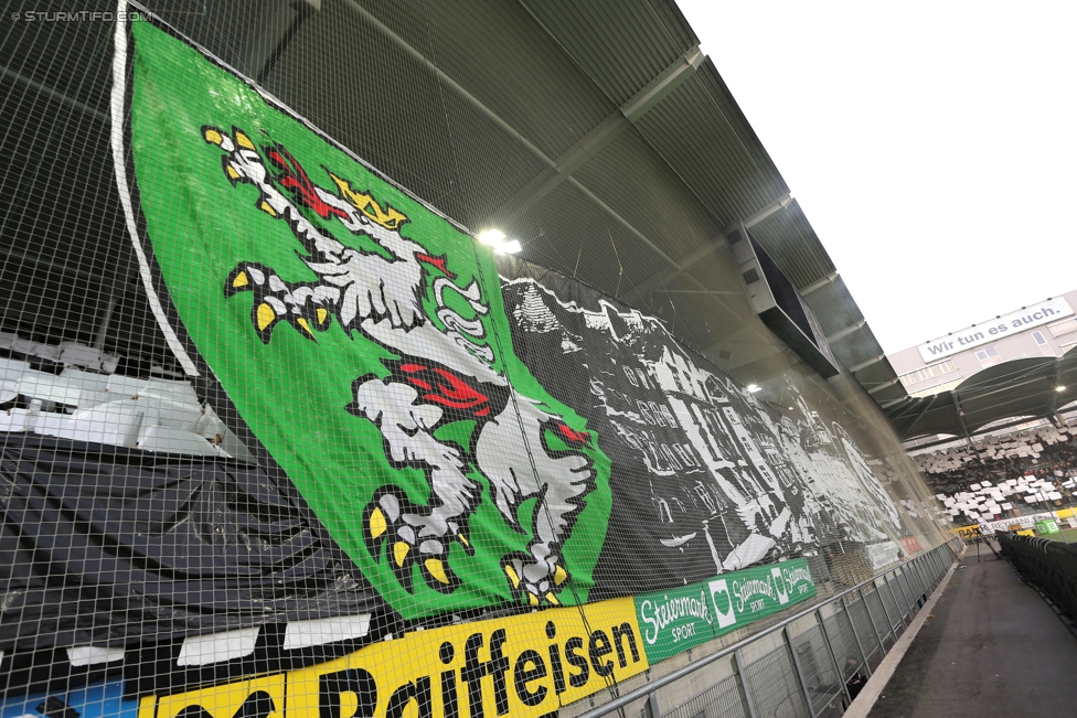 Sturm Graz - Rapid Wien
Oesterreichische Fussball Bundesliga, 14. Runde, SK Sturm Graz - SK Rapid Wien, Stadion Liebenau Graz, 04.11.2017. 

Foto zeigt Fans von Sturm mit einer Choreografie
