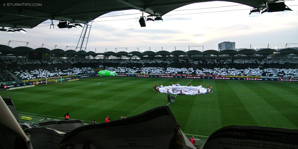 Sturm Graz - Rapid Wien
Oesterreichische Fussball Bundesliga, 14. Runde, SK Sturm Graz - SK Rapid Wien, Stadion Liebenau Graz, 04.11.2017. 

Foto zeigt Fans von Sturm mit einer Choreografie
