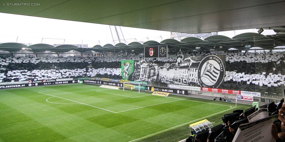 Sturm Graz - Rapid Wien
Oesterreichische Fussball Bundesliga, 14. Runde, SK Sturm Graz - SK Rapid Wien, Stadion Liebenau Graz, 04.11.2017. 

Foto zeigt Fans von Sturm mit einer Choreografie
