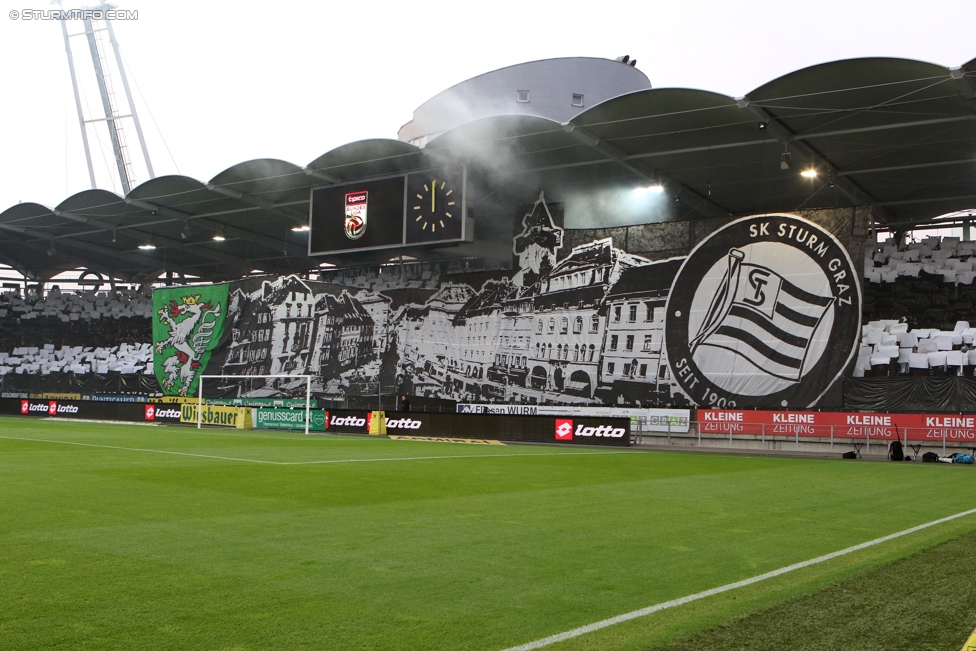 Sturm Graz - Rapid Wien
Oesterreichische Fussball Bundesliga, 14. Runde, SK Sturm Graz - SK Rapid Wien, Stadion Liebenau Graz, 04.11.2017. 

Foto zeigt Fans von Sturm mit einer Choreografie
