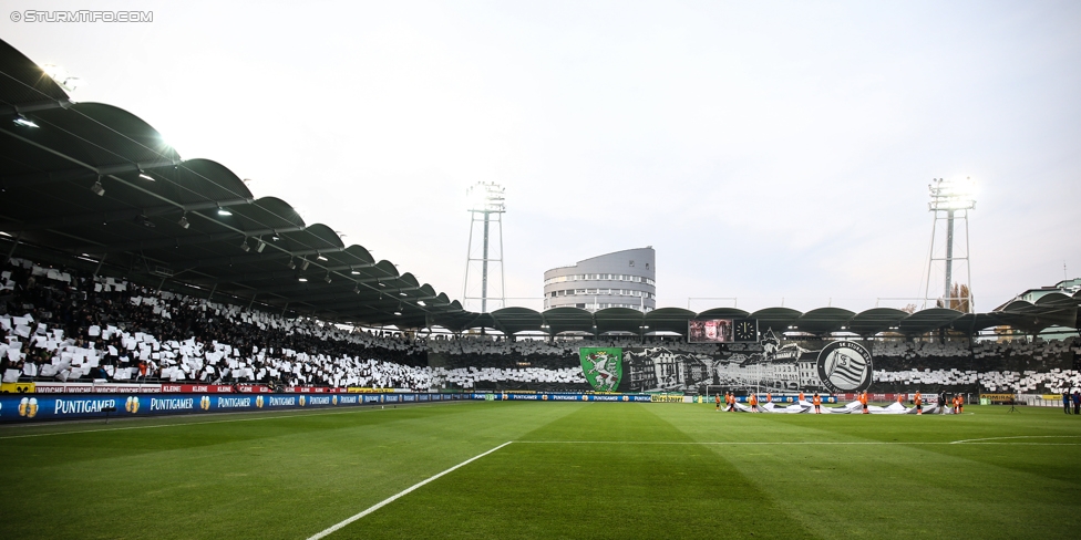 Sturm Graz - Rapid Wien
Oesterreichische Fussball Bundesliga, 14. Runde, SK Sturm Graz - SK Rapid Wien, Stadion Liebenau Graz, 04.11.2017. 

Foto zeigt Fans von Sturm mit einer Choreografie
