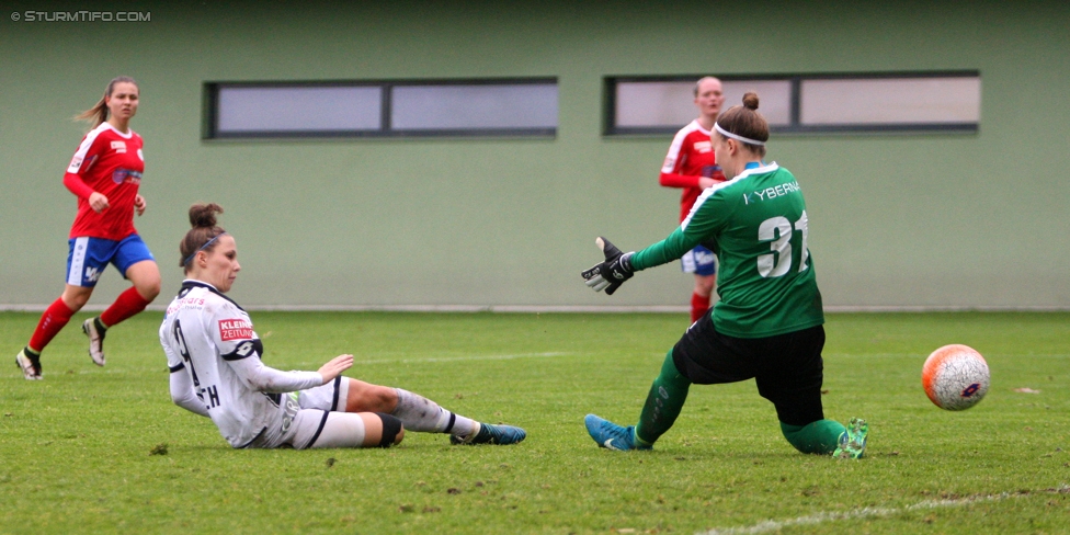 Sturm Damen - Vorderland
OEFB Frauen Bundesliga, 9. Runde,  SK Sturm Graz Damen - FFC Vorderland, Verbandsplatz Graz, 12.11.2017. 

Foto zeigt Isabella Posch (Sturm Damen) und Nathalie Bachmeier (Vorderland)
Schlüsselwörter: tor