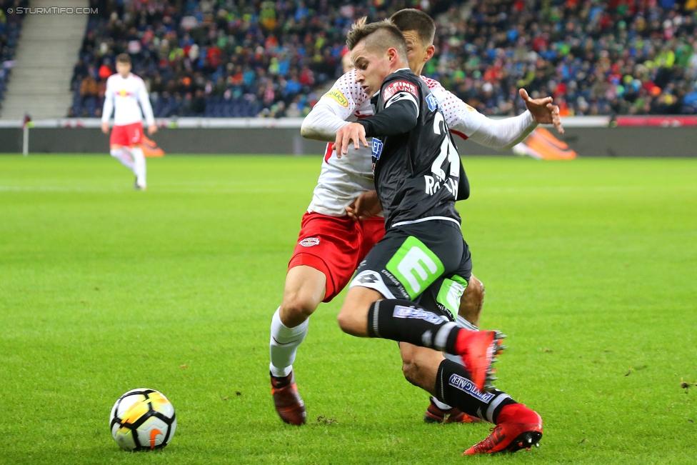 Salzburg - Sturm Graz
Oesterreichische Fussball Bundesliga, 15. Runde, RB Salzburg - SK Sturm Graz, Stadion Wals-Siezenheim, 19.11.2017. 

Foto zeigt Thorsten Roecher (Sturm)
