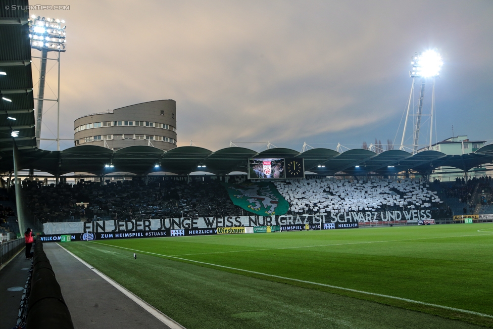 Sturm Graz - LASK
Oesterreichische Fussball Bundesliga, 16. Runde, SK Sturm Graz - LASK, Stadion Liebenau Graz, 25.11.2017. 

Foto zeigt Fans von Sturm mit einer Choreografie
